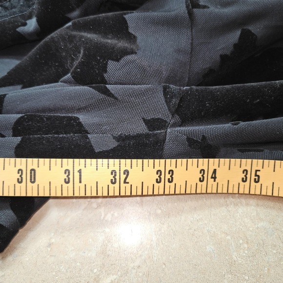 Lulus Love About It Jumpsuit SZ M Black Velvet Strapless Floral Wide Leg Formal - Picture 11 of 12